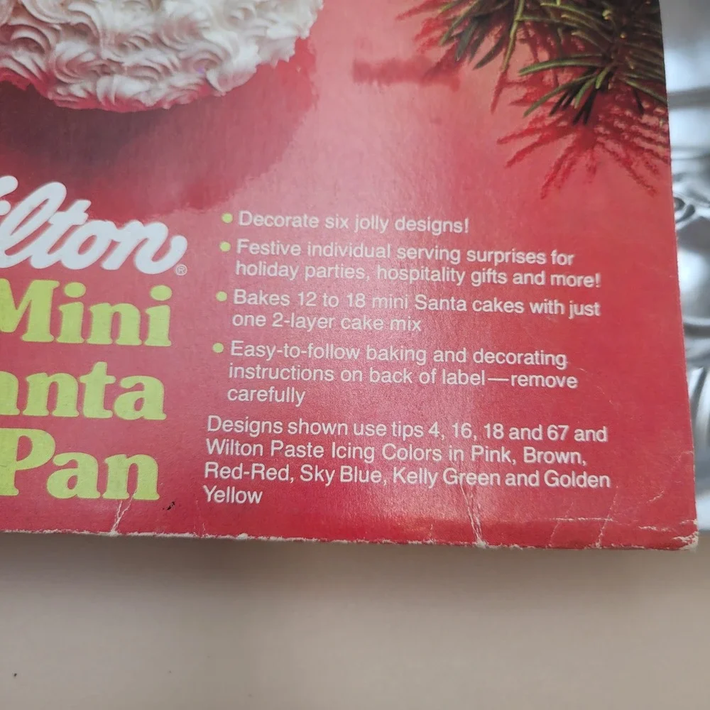 Vintage 1983 Wilton Mini Santa Cake Pan 4 Cavity Aluminum Christmas 2105-4692